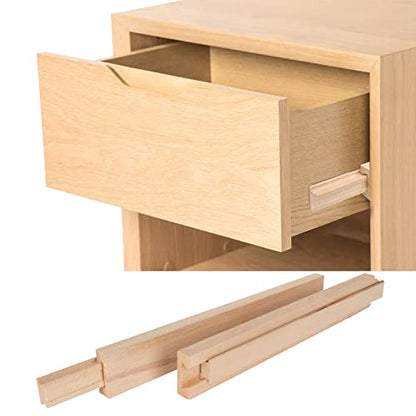 6 PCS 35cm/13.78Inch Wooden Drawer Slides Bottom Mount, Classic Traditional Wood Center Guide Track Bottom Mount with Slide Glides, Replacement Inforcement Part for Drawer - size: 13.8in-6PCS
