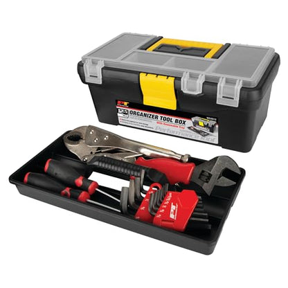 Performance Tool W54012 Heavy Duty Plastic Organizer Tool Box for Workshops and Garages, Black, 12.5-Inch - size: 12" Plastic Tool Box, style: Plastic Tool Box