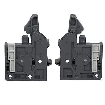 Pair of DTC Undermount Drawer Slide Plastic Front Locking Device, Grey with Screws Included
