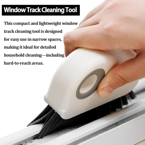 2 in 1 Car Groove Cleaning Brush, Multifunction Vehicle Crevice Cleaner with Hidden Scraper, Automotive Window Seal Sill Sliding Door Track Cleaning Brush, Universal Fit (Orange White) - color: Orange White
