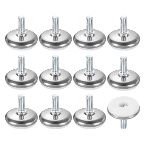 uxcell 12Pcs M6 Thread Furniture Feet Levelers, 28x15mm Adjustable Leveling Table Feet, Screw on Furniture Glide Leveling for Chair Stool Legs, White - color: White, size: M6 x 28 x 15mm
