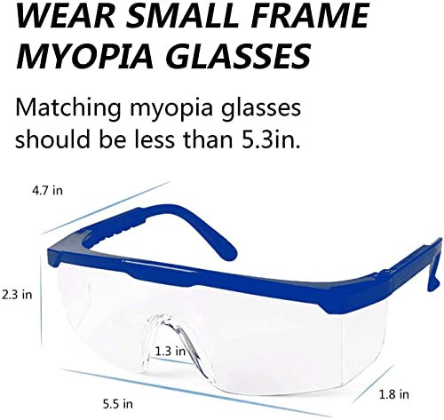 5 PACKS Safety Glasses Goggles, Men Women Clear Anti-fog UV400 Protection Eyeglasses Adjustable Temples ANSI Z87 Eyewear Protection Anti-Scratch Eye Shields for Industrial Work - color: Blue &Yellow