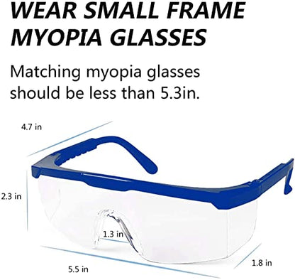 5 PACKS Safety Glasses Goggles, Men Women Clear Anti-fog UV400 Protection Eyeglasses Adjustable Temples ANSI Z87 Eyewear Protection Anti-Scratch Eye Shields for Industrial Work - color: Blue &Yellow