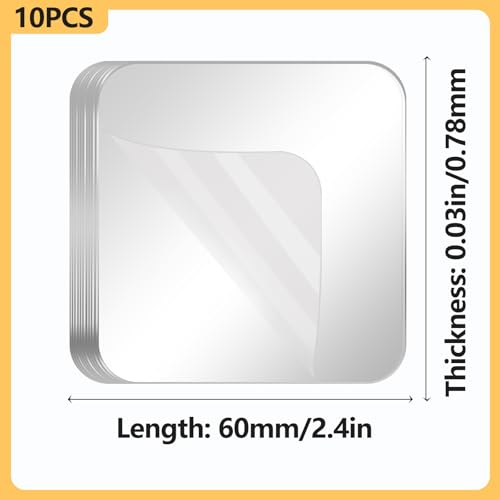 10PCS Heavy Duty Double Sided Adhesive Mounting Square Tape, Waterproof Strong Clear No Residue Removable Tape for Hanging, Wall Mounting, Home Decor & Shower - size: 10Pcs