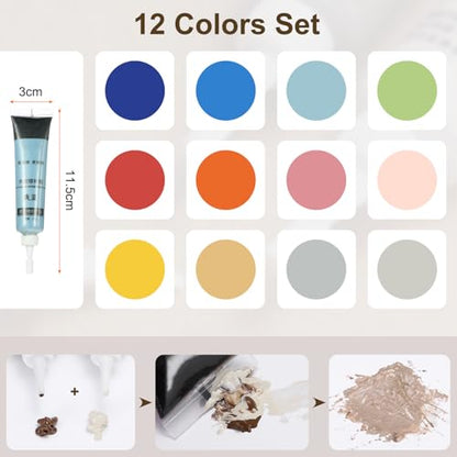 HARFINGTON 12 Colors Wood Filler Scratch Repair Kit Touch Up Filler Wood Paint for Repairing Scratches Cracks Holes on Wooden Floors Cabinet, Table, Jewel Tones Series - color: Jewel Tones Series