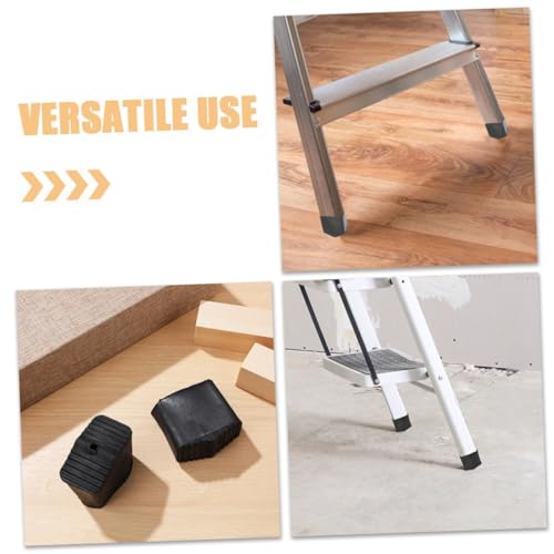 Outanaya 4pcs Ladder Non-Slip Mat Stair Ladder Pads Rubber Feet Covers Slip Protection Simple Installation for Renovations and Maintenance