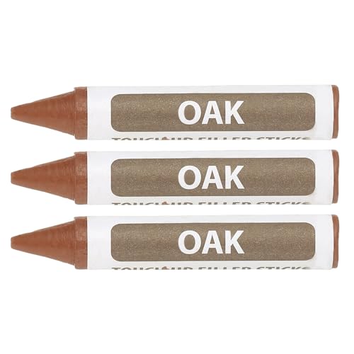 PATIKIL Furniture Markers Touch Up, 3Pcs Wax Wood Filler Sticks Furniture Repair Crayons for Scratches Wood Floor Holes Tables, Oak Wood - color: Oak Wood