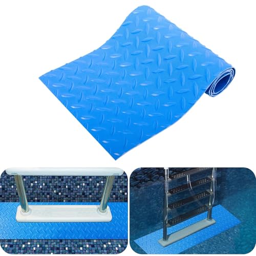 16x36 inches Swimming Pool Ladder Mat Protective Swimming Pool Step Pad for Above Ground Swimming Pool Ladder Pad Vinyl Non-Slip Pool Liner - size: 16x36 inches