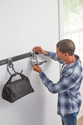 Rubbermaid FastTrack Garage Storage System Tool Hanging Kit, Wall Mount Holder for Garden Lawn Tools/Garage/Home Organization - size: 2 Rails, 4 Hooks