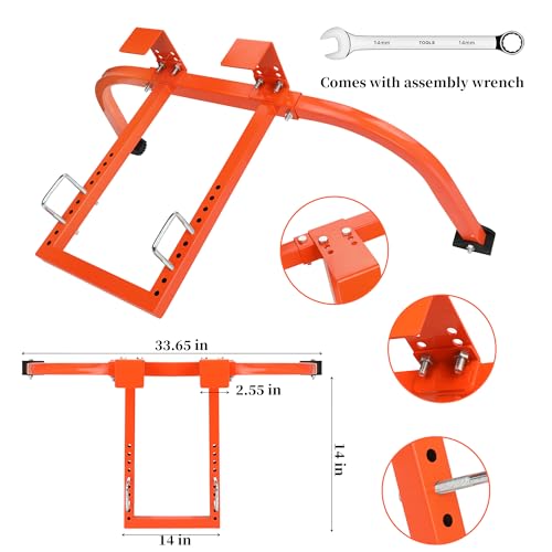 Ladder stabilizer, Extended Ladder Standoff Stabilizer Accessory for Roof Gutter＆Wall, Ladder Roof Stabilizer Heavy Duty Steel with Non-Slip Rubber Bottom pad, Orange, 7.4lb - size: For Walls