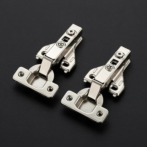 JOY DECOR Full Overlay 4 Packs (2 Pairs) Concealed Kitchen Cabinet Hinges 105 Degree Soft Close Adjustable Cabinet Door Hinges for Face Frame Cabinet