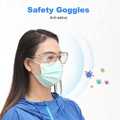 Stylish Safety Glasses Goggles for Women Girls Anti-fog Glasses Protective Eyewear Clear Glasses - color: Pink+clear