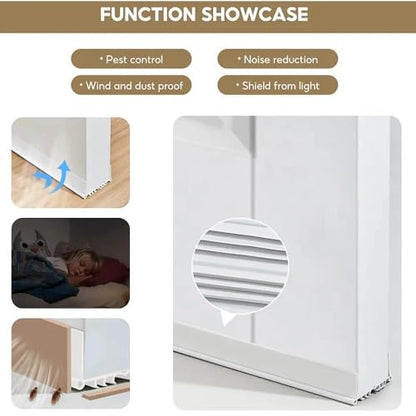 Upgrade Vinyl Door Seal Strip Bottom 35×2 Inch Adjustable Door Sweeps Door Draft Stoppers for Bottom of Door Easy to Install Under Door Weather Stripping, Blocks Dust/Insects/Noise