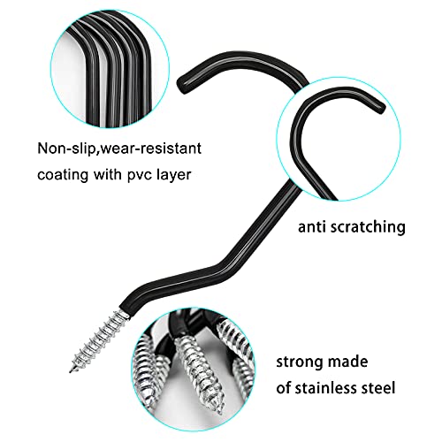 12PCS Heavy Duty Bike Storage Hooks Bicycle Wall Mounted Hooks Large Screw Hooks for Wall,Ceiling