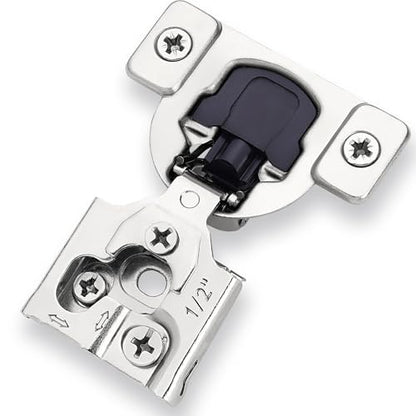 Decobasics 4 Pack Soft Close Cabinet Hinges – 1/2" Overlay for Kitchen Cabinet Doors, Slow Self-Closing Concealed Hidden Hinges for Face Frame –Stainless Steel, 3-Way Adjustable & Quiet Close Damper - size: 1/2 Inch