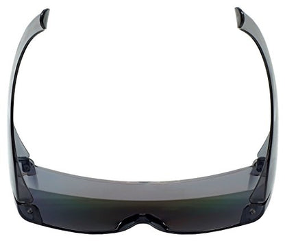 Calabria 3000 Fitover Safety Glasses with Uni-Lens – [Green Mirror] Wrap Around Eye Protection | Anti-Fog Scratch Resistant | Protective Eyewear - color: Green Mirror