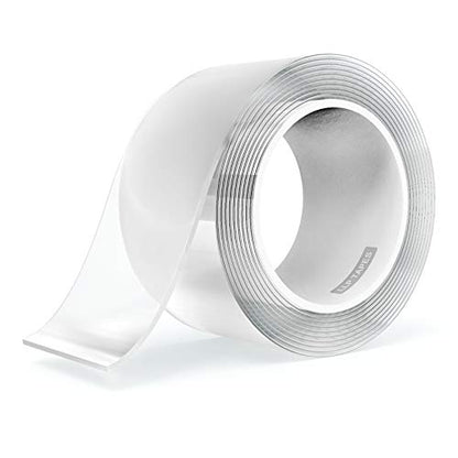 LLPT Nano Tape Double Sided Tape 2.36 Inch x 16.5 Feet Strong Mounting Tape Heavy Duty Gel Tape Clear Traceless Washable No Residue for Home Office Store Deco Card Poster Photo Wall (SN650) - size: 2.36" x 16.5 Feet