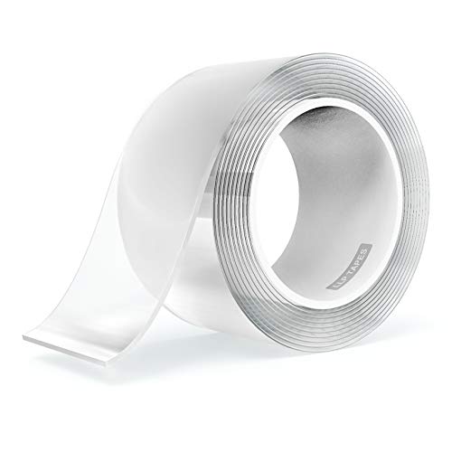 LLPT Nano Tape Double Sided Tape 2.36 Inch x 16.5 Feet Strong Mounting Tape Heavy Duty Gel Tape Clear Traceless Washable No Residue for Home Office Store Deco Card Poster Photo Wall (SN650) - size: 2.36" x 16.5 Feet