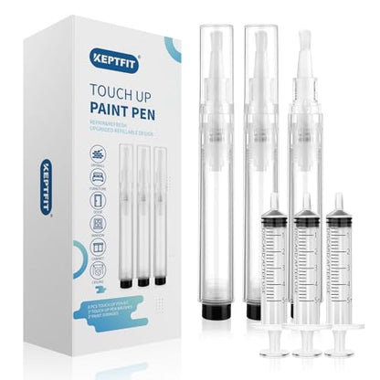 Fillable Touch Up Paint Pen Brush, 3 Pcs Paint Pen for Wall Touch Up, Refillable Paint Pens for Walls, Wood Floors, Cabinets, Windows, Doors,Refillable Touch-Up Paint Pens