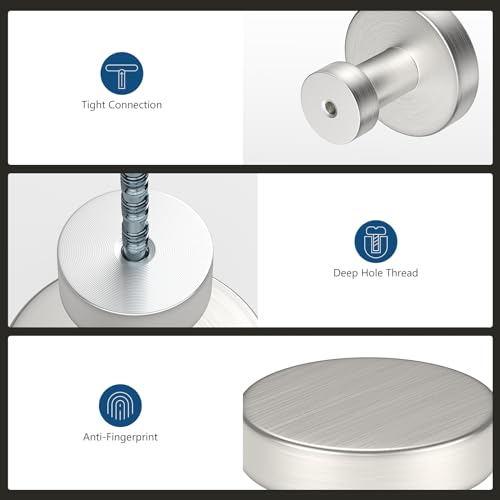 10 Pack Cabinet Knobs Brushed Nickel Drawer Knobs Solid Dresser Knobs, Modern Kitchen Cabinet Knobs Round Nickel Knobs for Dresser Drawers - color: Brushed Nickel, size: 10 Pack