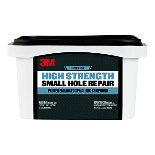 3M High Strength Spackling Compound, 32 oz., Small Hole Repair Primer Enhanced Spackling Compound, Quick & Easy Repair For Nicks & Nail Holes, No Shrinking, Cracking or Sagging (SHR-32-BB) - size: 1 Count (Pack of 1)