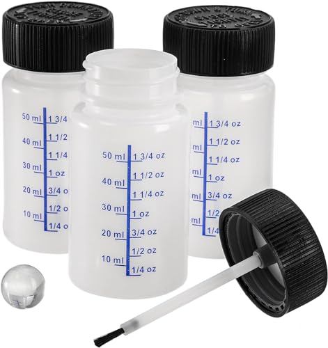 Coloch 30 Pack 2 Oz Paint Touch Up Bottles with Child-safe Lid and Applicator Brush, Plastic Touch-up Leftover Paint Container with Mixing Ball for Fixing Wall, Stone Chip, Scratches, Car Surface
