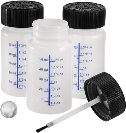 Coloch 30 Pack 2 Oz Paint Touch Up Bottles with Child-safe Lid and Applicator Brush, Plastic Touch-up Leftover Paint Container with Mixing Ball for Fixing Wall, Stone Chip, Scratches, Car Surface