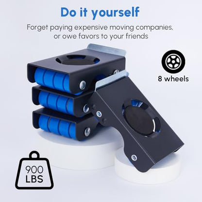 Furniture Sliders, Furniture Movers with Wheels 700LBS- 4 Metal Slider with Anti-Slip Pad（4 Brakes Each for Easy Moving, Heavy Duty Appliance Roller Dolly for Couches, Sofas +More. - size: 700LBS