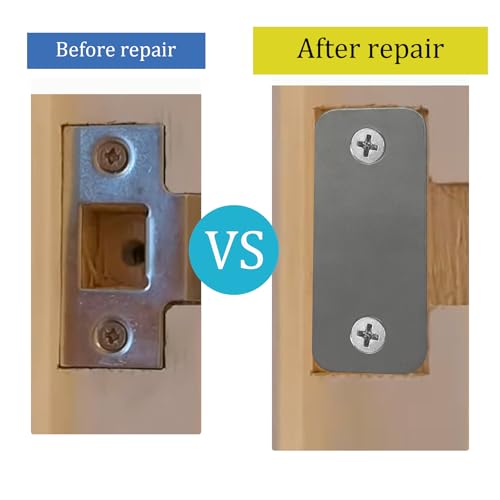 Door Edge Latch Hole Cover Plate for Deadbolt, Stainless Steel Door Edge Hole Filler Plate to Hide Unused Latch Holes, 1" x 2-1/4" (57 x 25 mm) (Grey, 1" x 2-1/4") - color: Gray