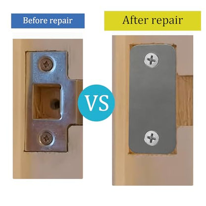 Door Edge Latch Hole Cover Plate for Deadbolt, Stainless Steel Door Edge Hole Filler Plate to Hide Unused Latch Holes, 1" x 2-1/4" (57 x 25 mm) (Grey, 1" x 2-1/4") - color: Gray