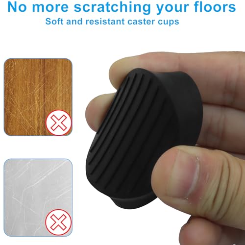 BokWin 1.5x1.5 Inch Round Rubber Furniture Pads (4 Pack) - Strong Grip Non Slip Cups, Secure Anti Slide Feet for Bed Couch Table Chair - Floor Protectors Stop Movement, Black - size: 1.5 x 1.5 inch