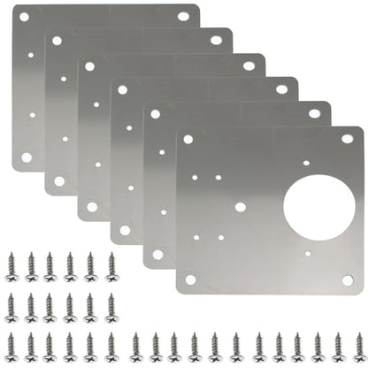 Stainless Steel Cabinet Door Hinge Repair Plate 5 Holes with Screws for Fixing Kitchen Cabinets Wardrobes Dressing Tables Wooden Tables and Chairs Beds and Shelves - style: 5 Holes