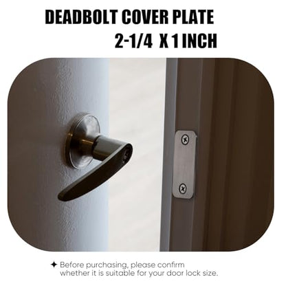 Blulu 2 Set Door Hole Cover Plate 1" x 2-1/4" Stainless Steel Door Strike Filler Plate Latch Filler, Increase Home Security on Entry (Silver) - color: Silver