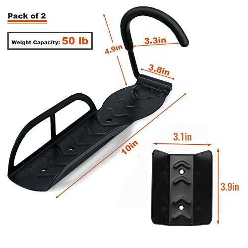 Wallmaster Bike Storage Rack for Garage, Wall Mount Bicycles Hanger with Tire Tray, 2-Pack Bike Storage System Vertical Bike Hooks - size: 2Pack-Tire Tray