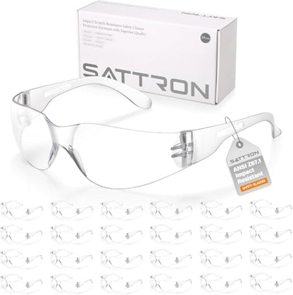 Clear Safety Glasses Bulk of 24, ANSI Z87.1 Eye Protection for Women Men, Scratch & Impact Resistant Protective Glasses, Ideal for Lab, Construction, Shooting - color: 24pack Clear Lens