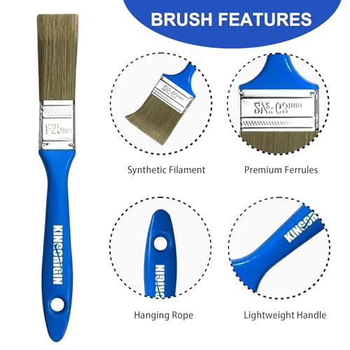 Versatile Paint Brush Set, 40 Pack, 1 Inch Paint Brushes, Small Paint Brushes for Walls, Furniture, Crafts - Detailed Painting & Larger Surface Coverage - color: 40 Pack, 1 Inch