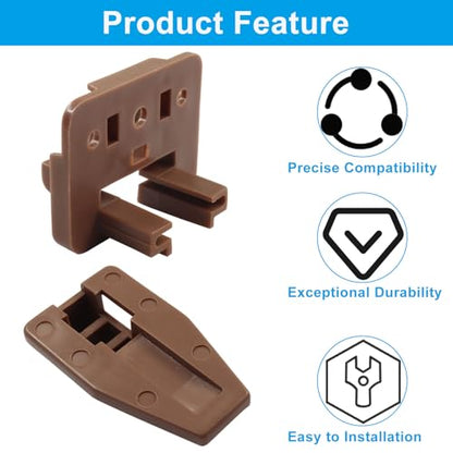 Waziaqoc 5 Set Brown Plastic Replacement Drawer Guides, Slides Drawer Replacement Part Guides, for Dresser and Nightstand Drawer Repair with Kenlin Rite Trak 1 System
