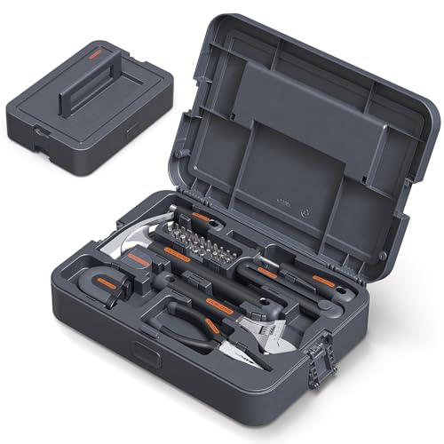 Teslong Basic Tool Kit for Home & Apartment, Compact Lightweight Tool Set for Beginners & Renters, Essential Tools for Quick Repairs with Screwdriver, Wrench & Hammer