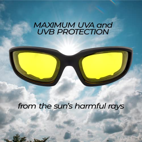 Global Vision Eyewear Kickback Sunglasses with EVA Foam - color: Yellow Lens