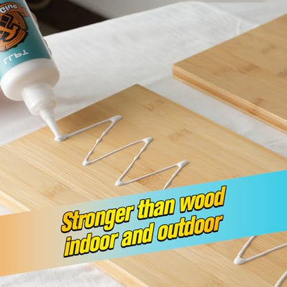 LLPT Wood Glue 5.1 Ounce | Dried Clear Ultimate Waterproof Wooden Super Glue Exterior | All Purpose Wood Adhesive | Heavy Duty for Woodworking Projects Repairs and DIY (LWG150) - size: 150ml