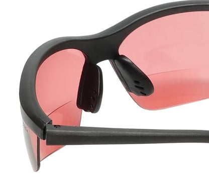 Calabria 91348 Pink FL-41 Tinted BiFocal Safety Glasses +1.50 Fluorescent Blue Light Sensitivity Indoors Outdoor Photophobia - color: Fl-41 Pink