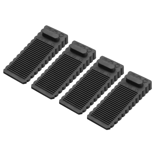 uxcell 4 Pcs Door Stoppers for Bottom of Door, 1.57 Inch Door Stops, Rubber Door Stopper Wedge Anti Slip, Window Stopper Door Stackable, Black - color: Black