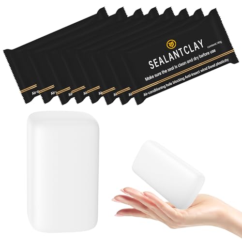 Quick Mending Mud & Waterproof White Sealant Putty (Pack of 8) - Ideal for Sealing: Air Conditioning Gaps, Wall Holes, and Drain Pipe Connections，Duct Seal Repair Sealing Clay. - color: 8 pack of 40g sealant
