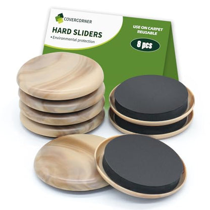 Furniture Sliders for Carpet 8 PCS - 2 1/2 inch Furniture Moving Slider Chair Legs Floors Protectors Furniture Movers Sliders – Move Your Furniture Easy & Safely(for Carpet) Beige Coffee - size: 8 PCS 2 1/2 inch Beige Coffee