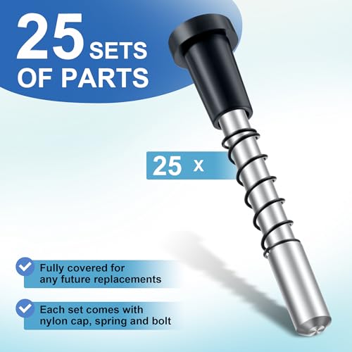 25 Pack Window Screen Plunger Latches with Caps, 5/32" X 1-1/2", Aluminum Window Screen Plunger Pins, Secure Screens in Place (Black) - color: Black