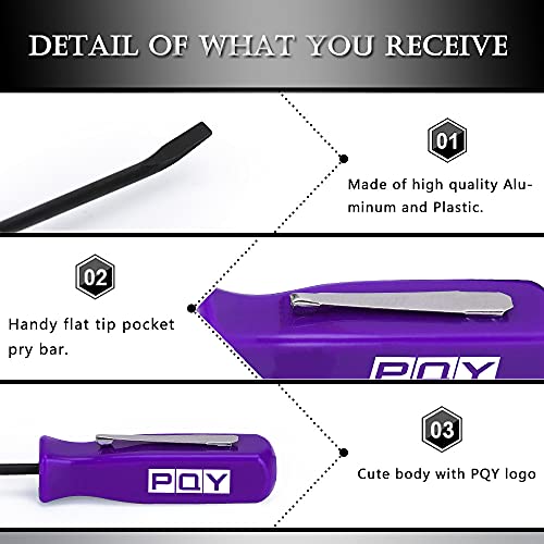 Mini Pocket Pry Bar with Pocket Clip 4.5" Length 3pcs (Purple) - color: purple