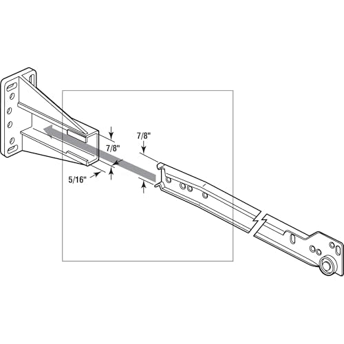 Prime-Line R 7240 Drawer Side Track Brackets, White Nylon (1 Pair)