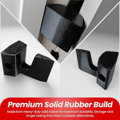 Premium Solid Rubber Door Stopper Wedge, Heavy Duty Over the Hinge Design for Home, Commercial Use, Hospitals & Hotels, Fits Big Doors, Prevents Slamming, Protects Walls & Keeps Doors Open (2-Pack)
