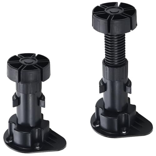4.7 to 5.9 Inch Height Adjustable Cabinet Leveler 4Pcs, Furniture Leveler Legs, Black Plastic Leveling Feet for Kitchen Cupboard Table Shelves Nightstands - size: 4.7-5.9 Inch