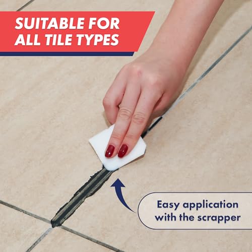 ZippySolve Tile Grout, Repair Kit, Restore & Renew Tile Joints Line, Fast Drying Tile Grout Paint Squeeze Tube for Bathroom Shower Kitchen Floor, Waterproof (8.8 oz, Dark Grey/Anthracite) - style: Dark Grey / Anthracite